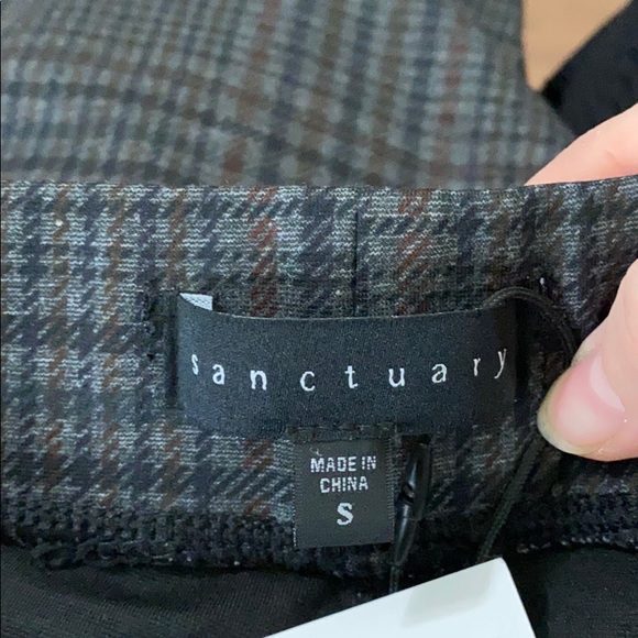 Sanctuary Runway cropped grey plaid leggings sz S - Picture 10 of 10